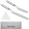 Set Di Spatola per Dolci 2 Pezzi Spatola Angolata Decorazione Torte con Triangolo Raschietto e 23CM Scala Raschietto Spatola Glassa per Glassa di Torta(Argento)