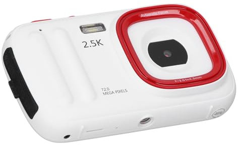 2.5K HD Digital Camera, 16X Zoom Video Camera Camcorder Auto Focus with 2.4 Inch IPS Display, 72MP Anti Shake Portable Travel Camera for Selfie Vlog (White)