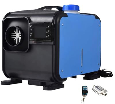 MegLob Calentador Diesel 8Kw Todo En Uno, Calentador De Aire De Estacionamiento, Calentador De Aire Calefacción Rápida con Silenciador De Mufla, Calentador De Aire Diesel,Blue 24v