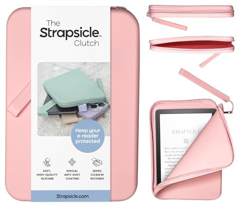 Strapsicle Pochette en silicone pour Kindle et liseuses électroniques – Sac multifonction pour téléphone, portefeuille et clés – Compatible avec Kindle de 6, Kobos, Nook, Paperwhite 6,8, iPad Mini 6