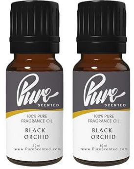 Pure Scented 20ml Fragrance Oils - 2 x 10ml Suitable for Candles, Soaps, Slime, Diffusers, Cosmetics, Wax Melts, Designer (2 x 10ml, Obsidian Orchid)