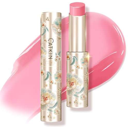 CATKIN Lippenbalsam, 2 in 1 Lippenstift in Balm, lippenpflege mit farbe, Saftiger und Glänzender lippenpflege Lippenstift, Glänzendes Finish für Trockene, Rissige und Spröde Lippen