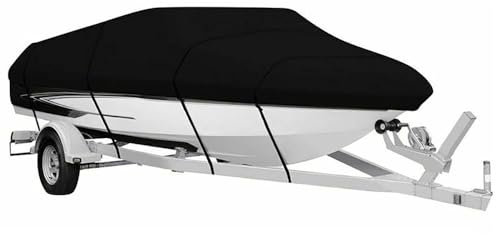 NEWFUN Funda para Barco 210D, Funda para Barco, 17 x 19 FT Barco Lona, Barco Lona Impermeable, a Prueba de Polvo Resistente a los Rayos UV Barco Lona para Yate Lancha Rápida Barco de Pesca V-Casco