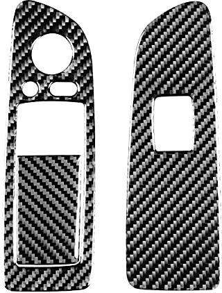 SZFJMQP Kohlefaser-Abdeckung Zierleisten-Aufkleber, Zubehör, Dekoration, kompatibel mit BMW 1er-Serie E81 E82 E87 E88 2008–2013 (Türgriff Armlehne Fensterheber B15)