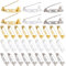 SOFPLATE 1 boîte de 120 broches Plates de Verrouillage avec Fermoir de Sécurité pour Broche 20mm en Métal Doré Argent Platine avec Trous pour Étiquettes Nominatives Badges Corsage Fabrication de Bijou