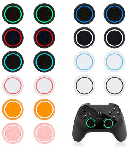 20 Piezas Tapas Gomas Joysticks para PS5/PS4/PS3,Tapas Gomas Joystick para Xbox/Xbox 360/XBOX One SeriesX/S/Xbox Elite, Silicona Caps para Switch Mando Pro,Joystick Sticks para PS4/PS3