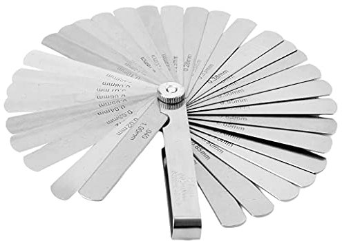 Carbon Steel Feeler Gauge Set 32 Blades Metric 0.02 1.00mm Gap Filler Tune Up Thickness with Vernier Caliper Precision Measurement Tools