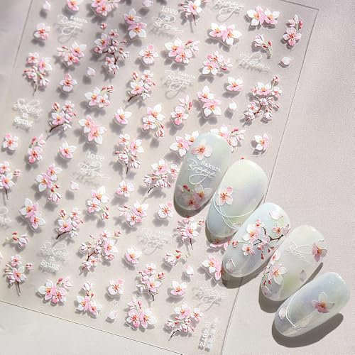 Rosa Kirschblüte Cherry Blossom Nagelsticker für Frühlings Sommer Nagelaufkleber