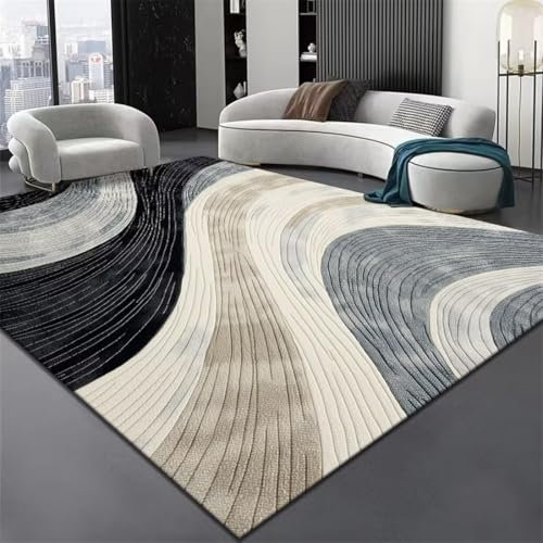 RUGMRZ Teppich Babyzimmer 200X250Cm Schlafzimmerdeko 1 Grau Couch Wohnzimmer Auslegware Teppichboden Minimalistisches Minimalistische Linien Couchtisch Sofa Schlafzimmer