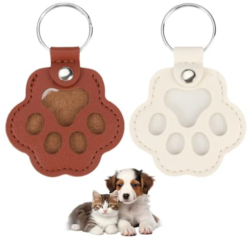 2 Pièces Porte-Clés pour Poils D'animaux, Cuir PU Boite Souvenir pour Poils D'animaux de Compagnie Personnalisé Souvenir Poil Chien Cadeau Commémoratif pour Chiens, Chats, Amis des Animaux