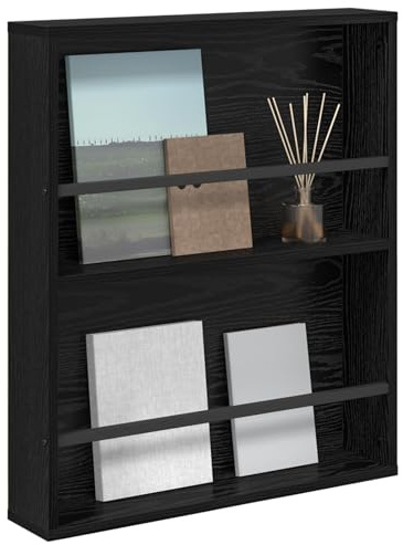 vidaXL Magazinregal Schwarz Eichen-Optik 60 x 12 x 70 cm Holzwerkstoff