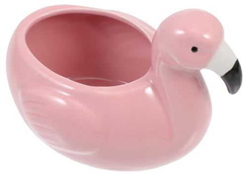 CALLARON Tasse à Cocktail en Céramique Rose Forme Flamant Rose Grosse Capacité, Texture Délicate pour Fêtes Hawaïennes et Accessoires de Bar Originaux
