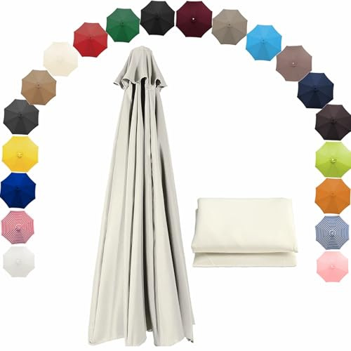 Genérico Toldo De Repuesto Universal para Sombrilla De 6/8 Varillas, Impermeable Y Resistente A Los Rayos UV Cubierta De Sombrilla para Jardín, Patio, Terraza O Playa(Beige,3.0m 8 Ribs)