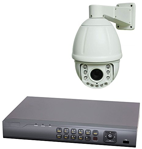 HD TVI Überwachungsset FullHD PTZ Überwachungskamera PT6E mit 18-Fach optischem Zoom und HD TVI 4-Kanal Digitaler Videorekorder