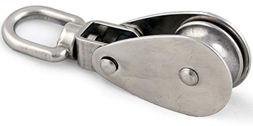 wellenshop Umlenkrolle Seilrolle Riemenscheibe 32 mm Edelstahl 360° Drehbar Pulley Block