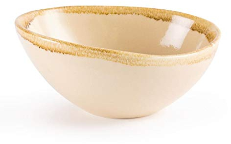 Olympia Kiln Bowl Set 165 mm/6,5 inch (6er Pack), Sandsteinfarbenes, verglastes Porzellan, Mikrowellen- und spülmaschinenfest, BS4034 zertifiziert, GP461