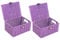 2 x Arpan Resin Woven Storage Hamper Basket Box With Lid & Lock (Purple -Small)