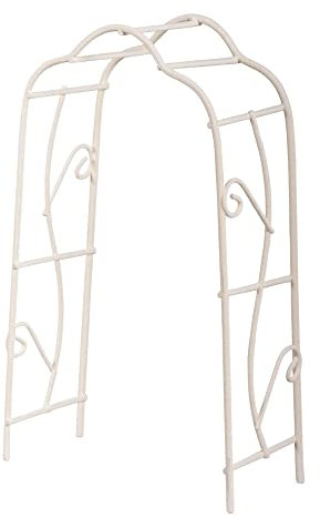 Rayher Arche à rosiers miniature, blanc, 1 pce., métal, 8,2x4,1x15,5cm, modélisme, décoration, jardin miniature, maison de poupée, printemps, été-46062102