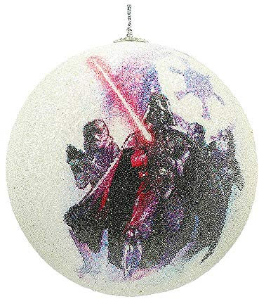 Star Wars Vader und Stormtroopers Weihnachtskugel, weiß, 8 x 8 x 8