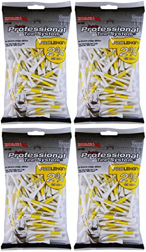 Pride Professional Tee System Golf Pro Länge 7,5 cm 100 t Weiß/Yl (4er-Pack)