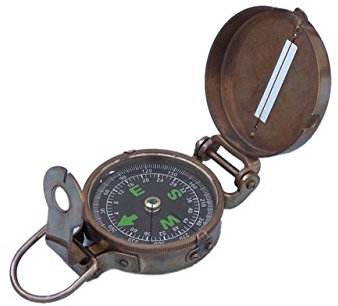 Hampton Nautisches co-0583-an 3 x glass-101 Antik Messing Military Kompass 10,2 cm – Vintage Kompass – Hand Held Kompass