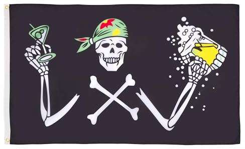 AZ FLAG Bandiera Pirata BEVITORE di Birra 150x90cm - Bandiera dei Pirati UBRIACHI 90 x 150 cm