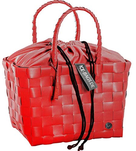 Shopper Einkaufskorb Witzgall Ice-Bag mit Stoff zum Schließen Vintage Kunststoff (rot)