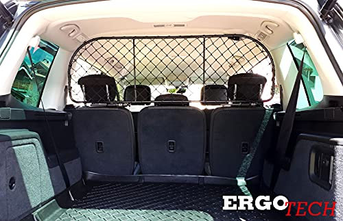 ERGOTECH Trennnetz Trenngitter kompatibel mit SEAT Alhambra RDA65-XXL, für Hunde und Gepäck. Sicher, komfortabel für Ihren Hund, garantiert!