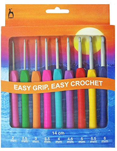 Pony Crochet Hook Set, Kunststoff, Mehrfarbig, 15.5 x 7.5 x 41 cm