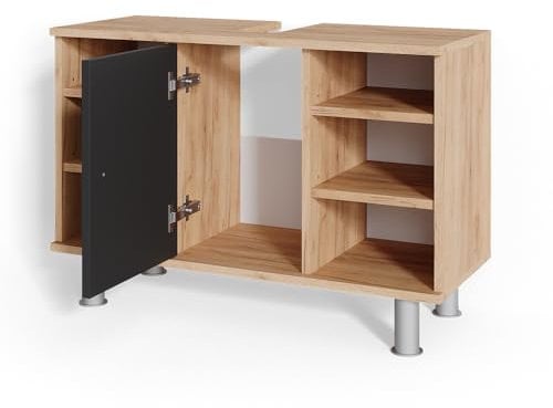 Vicco Waschbeckenunterschrank Fynn, Anthrazit/Goldkraft Eiche, 80 x 54 cm