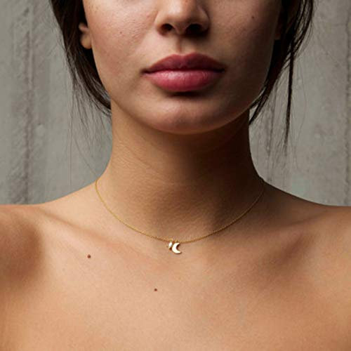 TseenYi Choker-Halskette mit Mond- und Stern-Anhänger, Boho-Stil, schicke Kette, Schmuck für Damen und Mädchen, 1 Count (Pack of 1), Metall