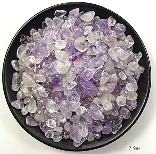 LVYAN 50G Natürlicher Amethyst Violett Quarz Kristall Kies Getrommelt Zerkleinert Polierter Stein Edelstein Garten Aquarium Pflanzendekoration