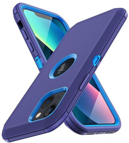Aimoll-88 Schutzhülle Handy für iPhone 13, mit eingebautem Displayschutz, robuste Schutzhülle, Militray Grady Ganzkörper, stoßfest, staubdicht, robust, für Apple iPhone 13 (Marineblau/Blau)