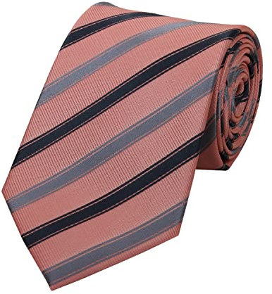 Fabio Farini - Klassische Herren Krawatten in 8cm Breite, gestreifte und elegante Schlipse für jeden Anlass wie Hochzeit, Konfirmation oder Business Rosa Grau Schwarz