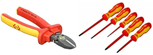 C.K 39071 Redline VDE Combicutter1MAX 180mm & Triton XLS 1000V Screwdriver Set SL/PZ (5 Pieces)