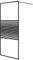 vidaXL Duschwand für Walk-In Dusche Duschabtrennung Duschtrennwand Duschkabine Duschtür Eckeinstieg Trennwand Schwarz 90x195cm ESG-Glas Klar
