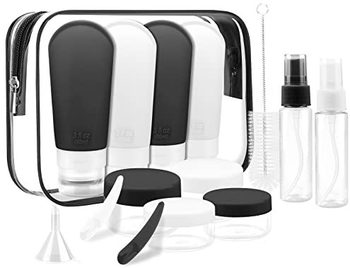 Etopgo 16 Pack Travel Bottles for Toiletries, TSA Approved Silicone Travel Containers Leakproof Squeezable Refillable Travel Accessories for for Shampoo Conditioner Lotion Body Wash (BPA Free)