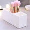 Support de Pinceaux de Maquillage, Organisateur de Maquillage Cosmétique à 3 Compartiments, Organisateur de Pinceaux de Maquillage, Boîte de Rangement pour Pinceaux Eyeliners Rouge à Lèvres (Blanc)