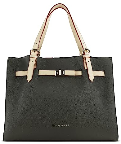 bugatti Ella Schultertasche für Damen, Frauen Tasche groß, Damenhandtasche, olive