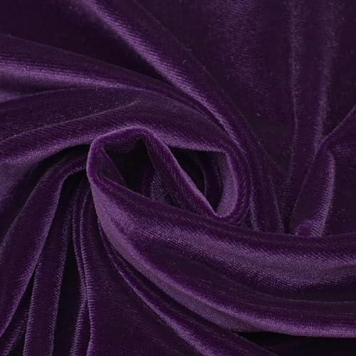 STOFFKONTOR Stretch Pannesamt Stoff - Meterware, Farbe Lila - Öko-Tex Standard 100 - zum Nähen von Bekleidung, Kostümen, Dekorationen usw.