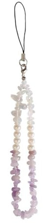 KGDUYC 1pcs Cadena dijes para teléfono Celular - Cadena teléfono Celular Grava Piedra Cristal,Encanto teléfono Celular Pulsera Cordón teléfono Celular Cadena Cuentas Cadena(Púrpura + Perlas)