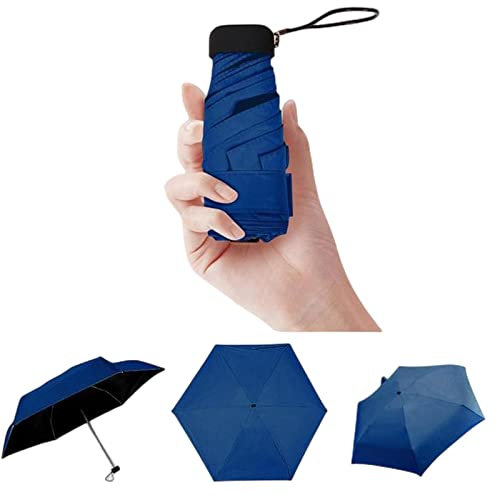 HLZLPYFC Parapluie de Voyage Coupe-Vent Mini Parapluie de Soleil Parapluies de Pluie de Poche Parasol Anti UV Portable léger Femmes Hommes Parasol Parapluie pour Voyage-D