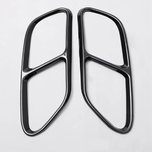 PangFa Auto Auspuff Endrohr Auspuff-Abdeckung Für Audi A4 B9 2019,Auto-Hintere Auspuff-Abdeckung Auspuff-Abdeckung Verkleidung Auto Doppelendrohr,A-Black