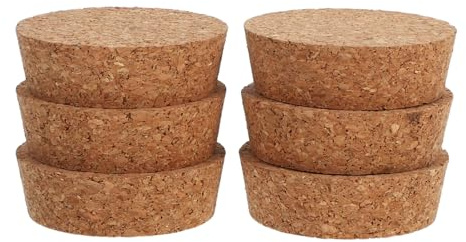 SUPVOX Cork Lid for Glass Jar: 6 Pcs 2.5 Inch Round Natural Brown Cork Stopper for Vase with Tight Seal and Smooth Design Ideal for Home Office Wedding Decoration