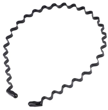 ELAYARD Männerhaare Modisches Haarband mit Wellenmuster 2 Stück Schwarzer Elastischer Kunststoff Haarreif mit Federmechanismus für Sportliche Frisuren und Styling Hautfreundlich