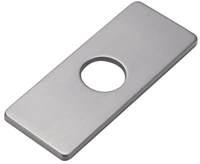 6 Faucet Plate, Stainless Steel Sink Hole Cover Faucet Deck Plate, Rectangle Sink Hole Escutcheon Plate for Bathroom Kitchen(Color:Grey)