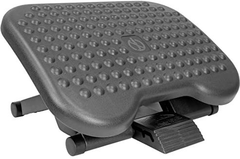 Mount-It! Ergonomische Fußstütze unter dem Schreibtisch mit 3 Höhenstufen | höhenverstellbarer neigbarer Fußhocker | Home Office Fußstütze mit Massagefläche für verbesserte Durchblutung (MI-7801)