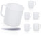 Kerafactum Set di 6 bicchieri con manico, per campeggio, mensa, ideale per picnic, barca, tenda, caravan, lavabile in lavastoviglie, impilabile, 0,3 litri. Mug color bianco