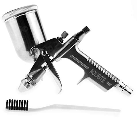 Create idea Mini Gravity Feed Paint Spray Gun 0.5mm Nozzle 200cc 50psi 1/4 Inch Air Inlet Airbrush Painting Tool Gravity Feed Repair Tool for Car Furniture Drawing Toy