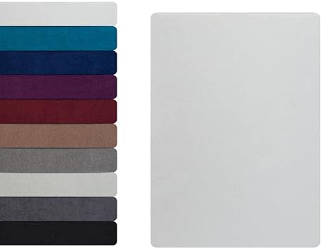 Hometex Premium Textiles Drap-housse en tissu-éponge 140-160 x 200 cm, 80 % coton - 20 % polyester, Doux et chaud, Matelas jusqu'à 23-25 cm, Oeko-TEX Made IN Green, Blanc